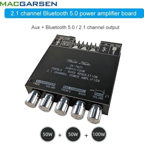 2.1 Bluetooth Amplifier Audio Tpa3116D2 Modulo Amplificador De Potencia 50W*2+100W Subwoofer Hifi Power Stereo Amp Board