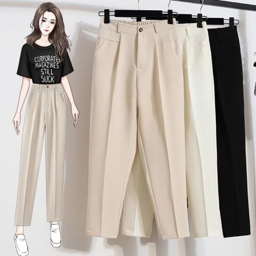 2021 S-5XL New Summer Women Pants Plus Size Female Loose Womens Trousers Oversize Maxi High Waist Womens Harem Pencil Pants