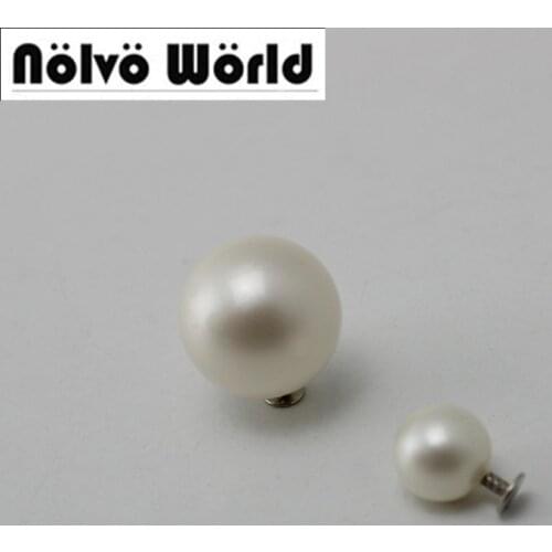 4mm 100pcs High quality acrylic Pearl studs Chicago screws Round Head Solid Nail Leather Screw Rivet Chicago Bag Decoration Part
