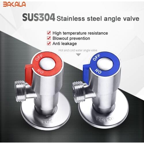SUS 304 Stainless Steel Kitchen Bathroom Accessories Angle Valve for Toilet / Sink / Basin / Water Heater Angle Valves