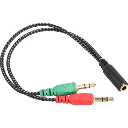 3.5mm Audio Splitter Cable for Computer Jack 3.5mm 1 Male to 2 Female Mic Y Splitter AUX Cable Headset Splitter Adapter