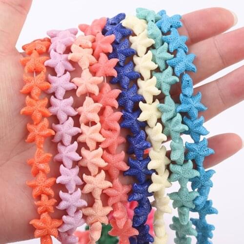 1 Strand Colorful Starfish Artificial Coral Beads Starfish Beads Natural Stone Beads For Jewelry Making DIY Bracelet Earrings