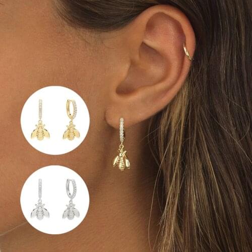 CANNER 925 Sterling Silver Butterfly Zircon Pendant Hoop Earrings Full Zirconia Female Huggies Earrings For Women Jewelry arete