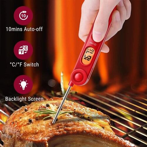 Digital Read Meat Thermometer Kitchen Cooking Food Thermometer with Backlight Magnet for Deep Fry Grill Smoker Thermometer