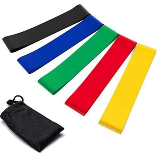 5 Colors Yoga Resistance Bands Set Resistance Exercise Loop Bands for Home Fitness Physical Therapy Natural Latex Workout Bands