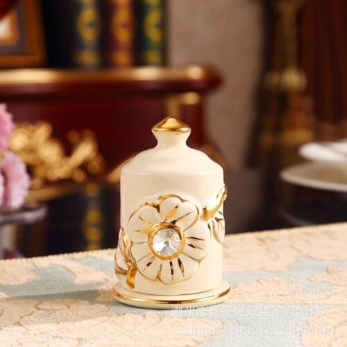 European toothpick box ceramic toothpick tube promotion gifts toothpick cans living room decorations