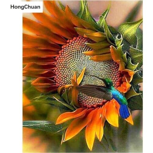 Sunflower Mural Fast Delivery 5D DIY Square/Round Diamond Painting Embroidery Mosaic Home Decoration Cross Stitch Gift New Year