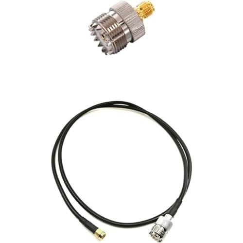 LBER UHF Female SO-239 to SMA Female Coaxial Converter with LMR200 SMA Male to UHF SO-239 Female Coaxial Antenna Connector