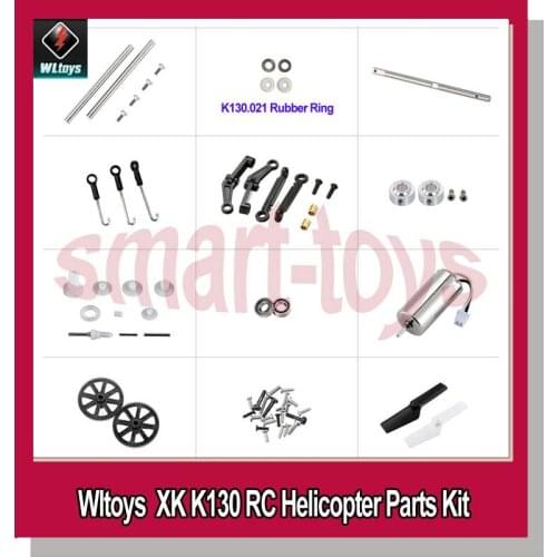 WLtoys XK K130 Parts Kit K130 Tail Motor Servo Gear Linkage Shaft Bearing Blades for XK K130 RC Helicopter Parts