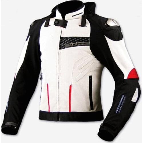 Komine JK015 Black White Jackets Motorbike Motocross Riding Scooter Offroad Motor Mens Jacket With Protector