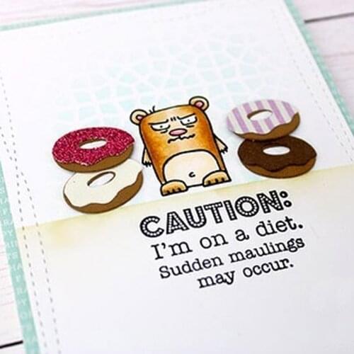 "I'm On A Diet"Little Animal Metal Cutting Dies & Coordinating Stamp For Scrapbooking Craft Embossing Stencil Die Cut Card