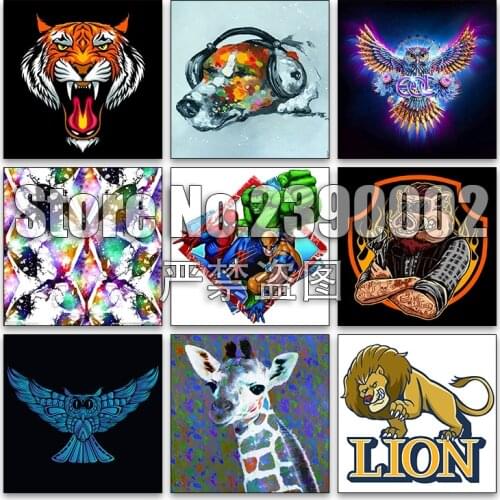 Cartoon Animals 5d Diy Diamond Painting Cross Stitch Diamond Embroidery Full Square Diamond Mosaic Lion tiger dog Decor Posters