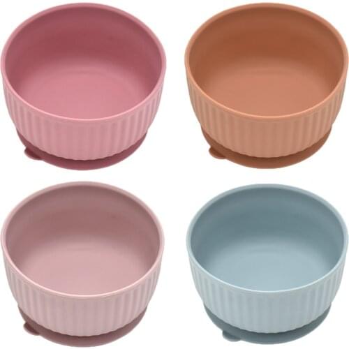 Baby Silicone Feeding Tableware Set Waterproof Non-Slip Crockery BPA Free Silicone Dishes For Baby Learning Dishes Baby Bowl