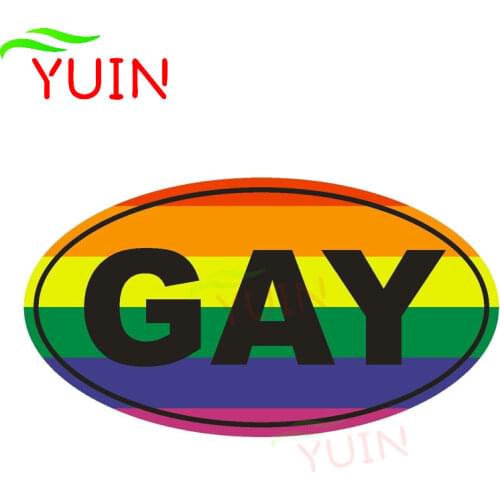 Personality GAY EURO OVAL Funny Car Sticker Fashion Style Cars Accessories PVC Body Decoration Waterproof Sunscreen Decal 15*8cm