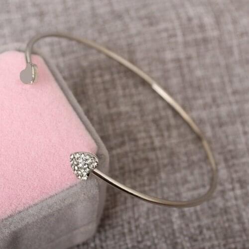 New Fashion 2pcs/lot Rhodium and Gold Colors Plated Heart Style Personality Bracelet For Gift