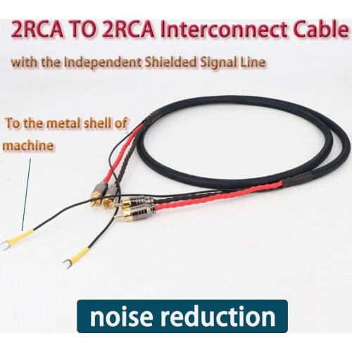 Hifi Audio OFC Silver Plated RCA Signal Cable Of LP Vinyl Record Player Amplifier Chassis Gold Plated Connector Extension Cord