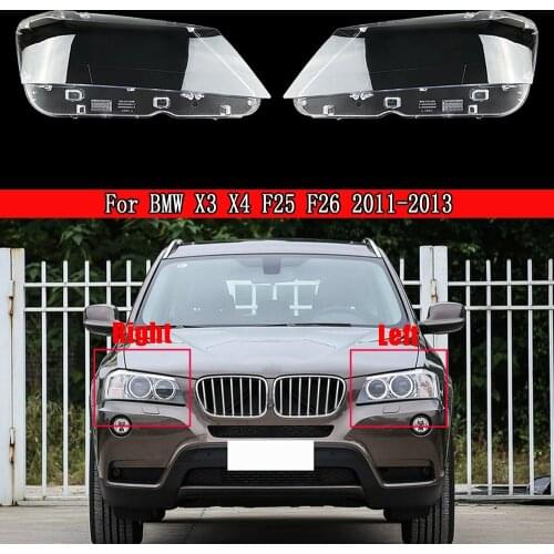 Car Front Headlight Lens For BMW X3 X4 F25 F26 2011 2012 2013 Headlamp Glass Case Auto Shell Cover Lampshade Lampcover Caps