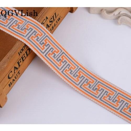 QGVLish 25M/Roll 3cm Wide Jacquard Lace Ribbon Belt Trim DIY For Cushion Sofa Clothing Curtain Accessories Lace Trims Decor