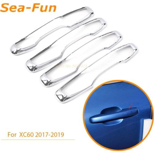 For Volvo S90 V90 XC60 2017 2018 2019 Front Rear Door Handle Hollow Cover Trim Frame ABS Chrome Exterior Car Accessories