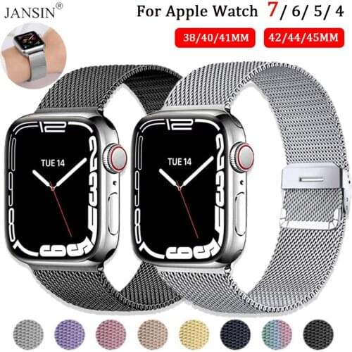 Adjustable Milanese Loop For Apple Watch Strap 38mm 42mm Correa Watchband Stainless Steel For iWatch Band 44MM 40MM 6 5 Bracelet