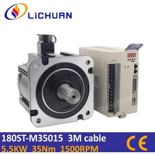 5.5kw motor servo motor 5.5KW for 3phase AC380V 35Nm 1500rpm 180st-M35015 AC servo motor 5.5KW Flange180 with driver cable kit