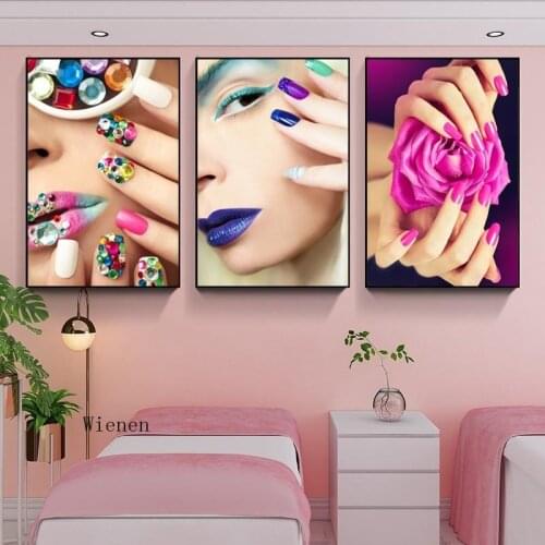 Modern Fashion Beauty Make Up Nail Girl Canvas Paintings Wall Art Pictures Nordic Posters Prints Bedroom Home Decoration