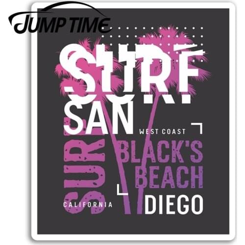 Jump Time for Blacks Beach San Diego Vinyl Stickers Surf USA Sticker Laptop Waterproof Accessories Car Bumper Window Decal