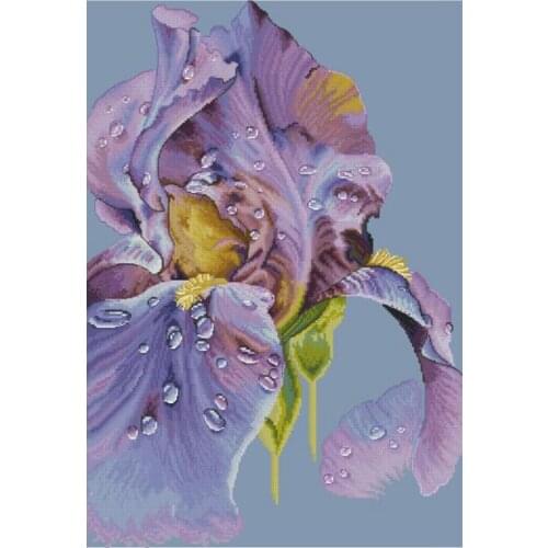 Top selling Sky blue flowers Counted Cross Stitch 11CT 14CT 18CT DIY Chinese Cross Stitch Kits Embroidery Needlework Sets