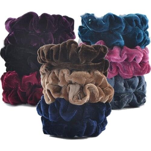 18 Pcs Velvet Scrunchie Pack for Women Hair Accessories Girl Vintage Elastic Hair Bands Headwear 2021