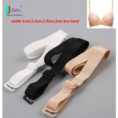 Women Underwear Bra repair Diy Material Adjustable Elastic Shoulder Strap 10/12/15/20mm White Black,Skin Color Bra Elastic Band