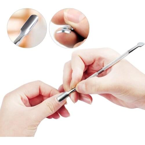1Pcs Stainless Steel Double Head Cuticle Pusher for Manicure 2021 Tools for Nails Art Non-Slip Nail Cuticle Remover Accessories