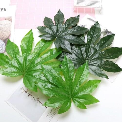 10 Piece anise leaf plant artificial green plant leaves wall home decor balcony basket large flower for photo props