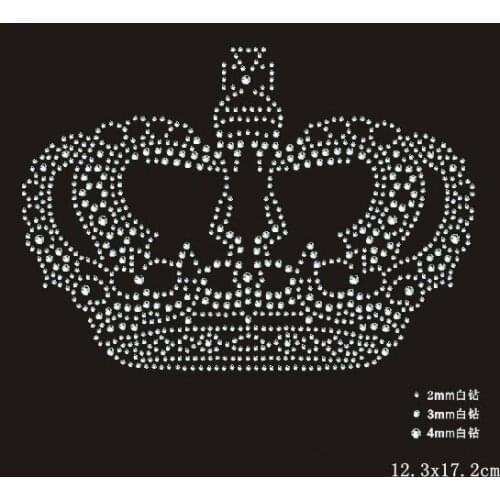 2pc/lot Crown Rhinestones iron on crystal transfers design rhinestone iron on transfers designs patches