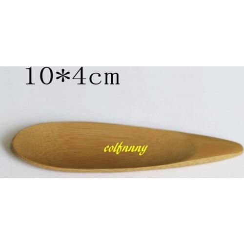 200pcs/lot 10x4cm Natural Bamboo Spoon Tea Scoops Mini Short Handle Ice cream Tea Spoon Eco Friendly Tea Tools