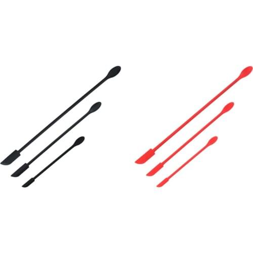 3Pcs Mini Spatulas Spoon Soft Jar Cake Cream Jam Kitchen Tools Silicone Double Headed Mini Spatula Set Cooking Jam Tip
