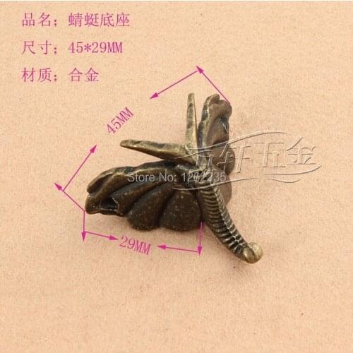 45 * 29mm Gift box hardware accessories Antique Foot Decorative feet Jewelry Box Corner Bronze foot Wholesale