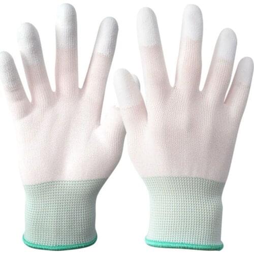 Anti Static ESD Electronic Working Gloves Pu Finger PC Antiskid For Garden