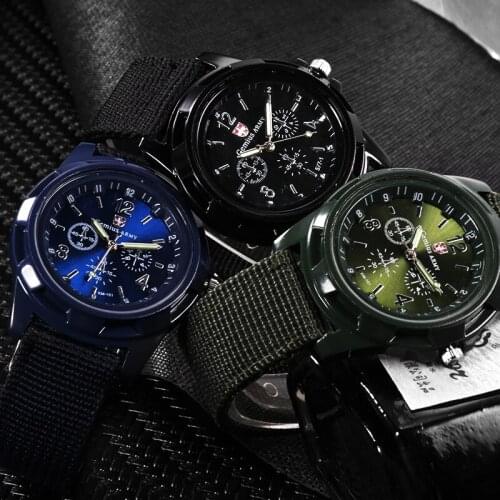 Army Military Quartz Sports Fashion Casual Watches Mens Watch Nylon Strap relogio masculino Men Out door Running Wristwatches