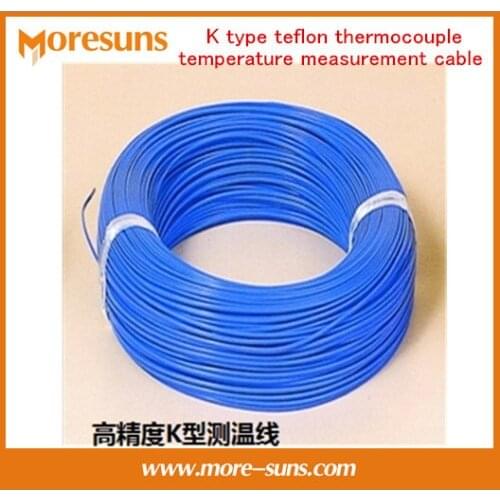 Free Ship 50M/lot K type four fluorineTHERMO-COUPLE WIRE K type thermocouple temperature measurement cable 2*0.3mm