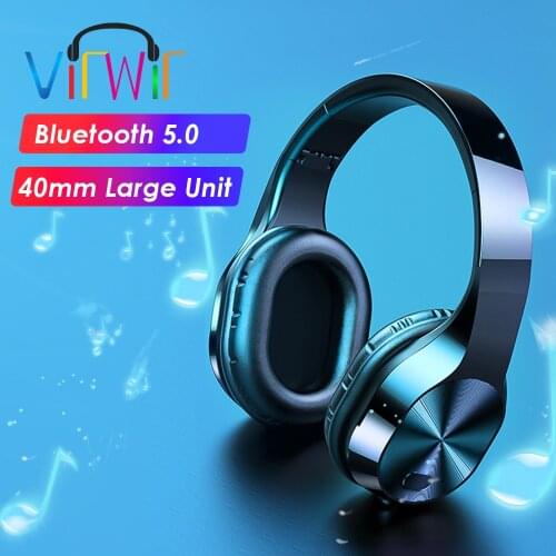 HIFI Bluetooth Wireless Earphone Foldable Wireless Headphone Stereo Sound Wired Earbuds Gaming Headset With Mic For AUX TF Card