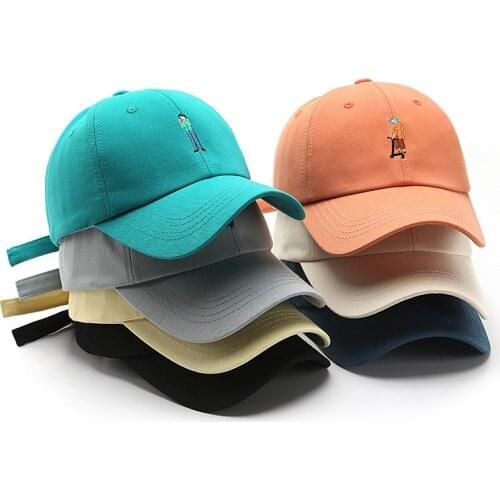 Womens Mens Baseball Cap Spring And Autumn New Fashion Simple Figure Embroidered Cotton Cap Trendy Outdoor Leisure Sunscreen