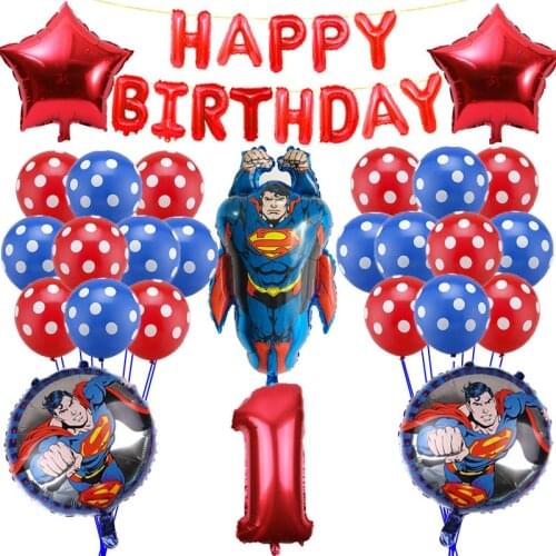 DC Super Hero Man Superman Balloon Suit Balloon Birthday Party Supplies Number Children Birthday Celebration Balloon Decoration