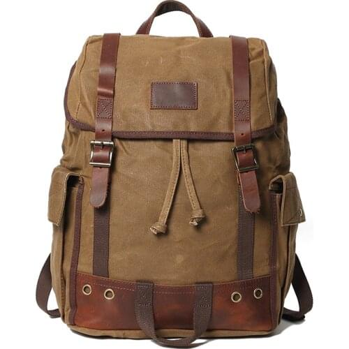 VZVA Travel Backpack Large Capacity For Men Casual Business Canvas Backpack Laptop Backpack 15 6 inches Waterproof