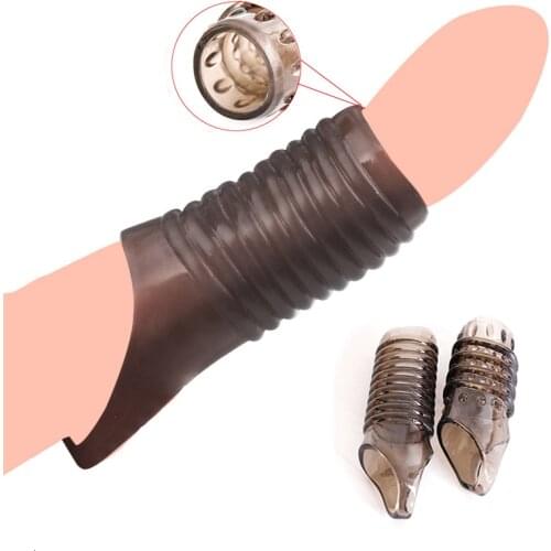 Reusable Penis Ring Dick Sleeve Adults Sex Toy for Men Vagina Condom Ribbed Multi Functional Dildo Girth Enhancer Anal Butt Plug