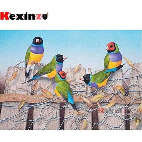 Kexinzu 5D DIY Full Square/Round Drill Diamond Painting "Colored bird" 3d Diamond Embroidery Cross Stitch home Decor Gift K@0000