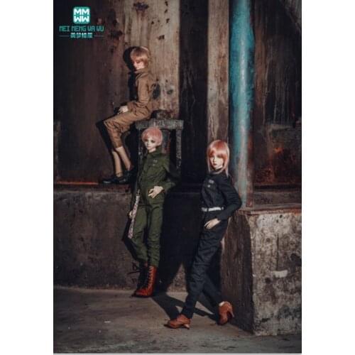 BJD doll clothes fits BJD uncle fashion tooling piece denim suit Special equipment clothes