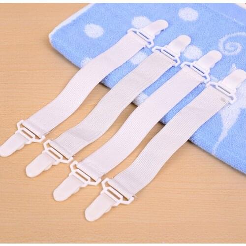 Hot Sell 1set(4pcs) Bed Sheet Mattress Cover Blankets Grippers Clip Holder Fasteners Elast Free Shipping