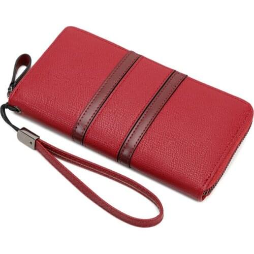 New Fashion Phone Pocket Designer Women Wallet With Wrist Strap Pu Leather Ladies Purse Female Card Holder Long Clutch