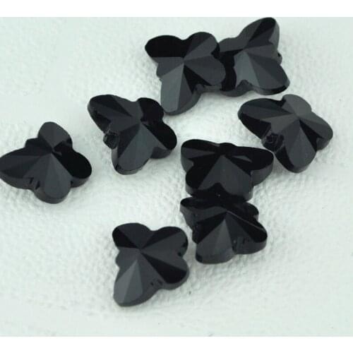 Wholesale 500pcs lot ,Black Color crystal butterfly beads,jewelry accessories 11x14MM glass crystal loose beads