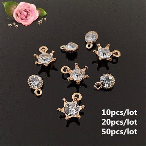 Wholesale Fashion Crown/Round Pendant Handmade Bracelet Necklace Earrings Hair Accessories Charms Diy Jewelry Findings Bijoux